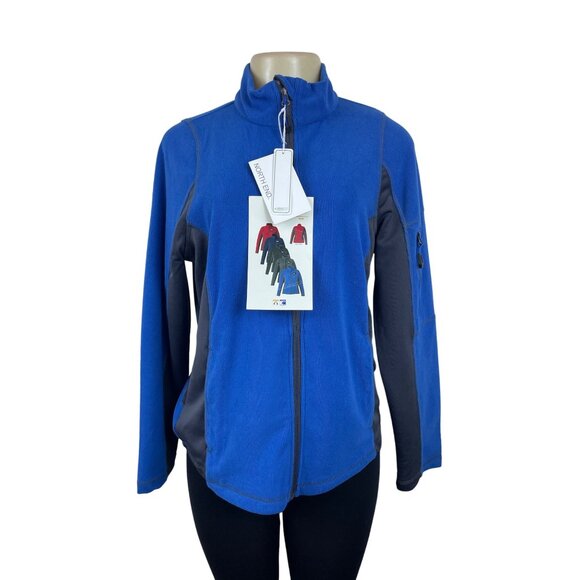 North End Women's Zip Up Long Sleeve Blue Sweater Sz M - NWT - Picture 1 of 8